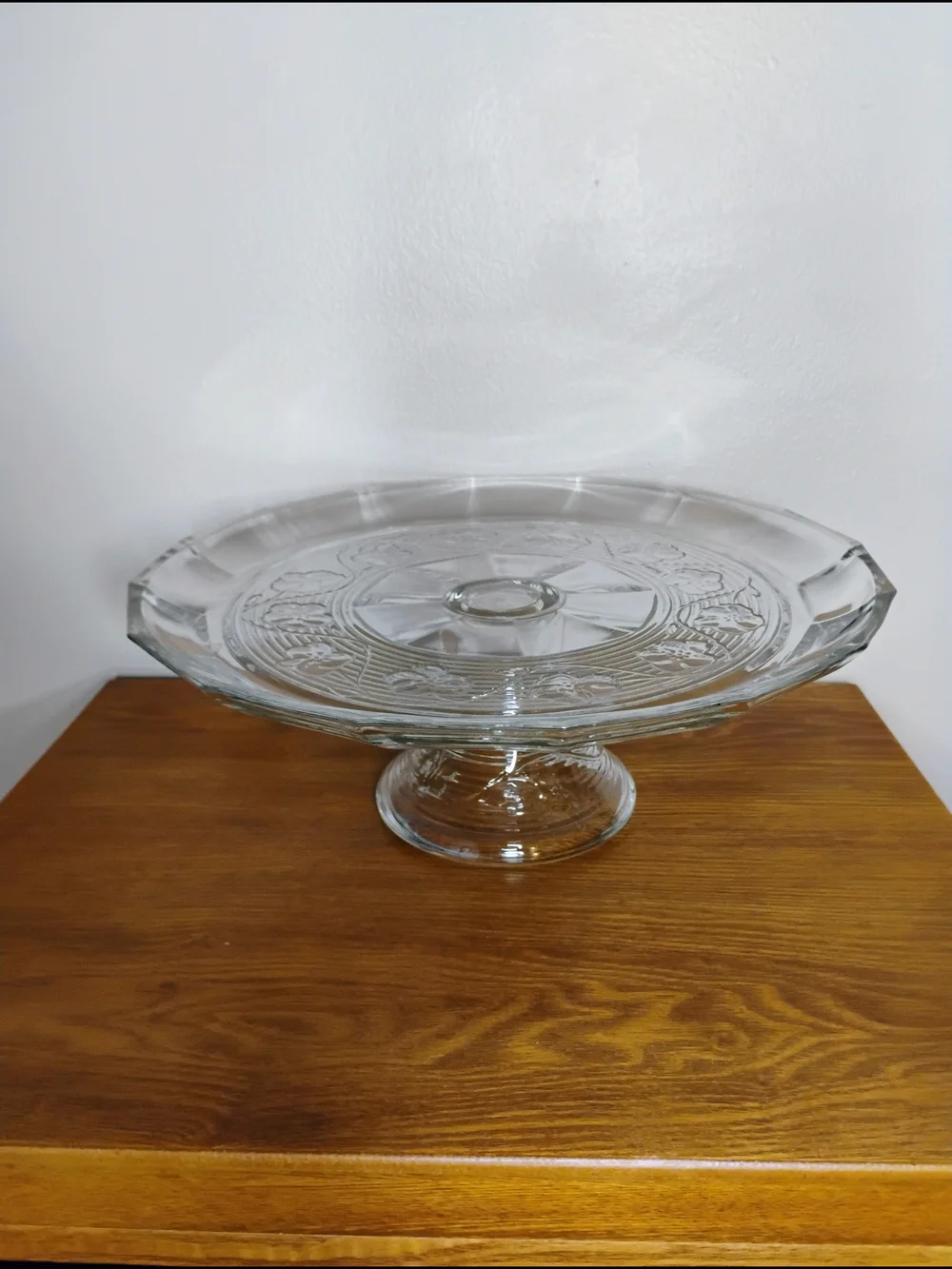 Anchor Hocking Clear Glass Pedestal Cake Plate